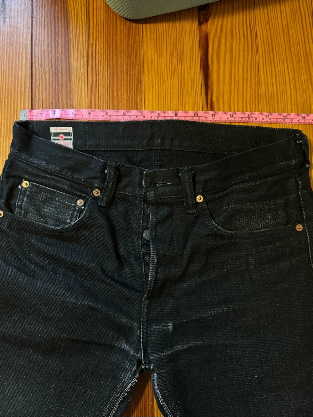Momotaro 0306-B Black Tight Taper Slim/Skinny 15.7oz Selvedge Jeans